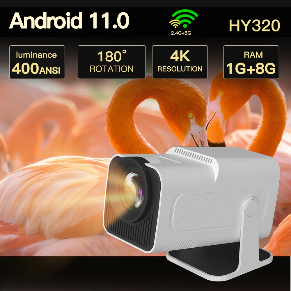 HY320 LYNCAST Ʈ ,   6 400ANSI BT5.0 ڵ , 1920 1080P Ǯ HD 4K ߿ Ȩ  ̴ Ʈ